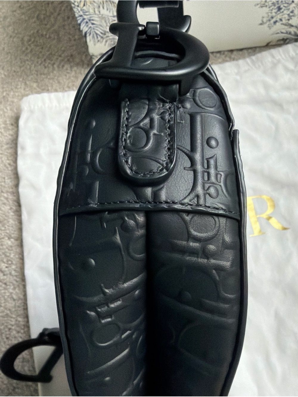 Christian Dior Saddle Bag in Black Dior Gravity Leather D 7 2023 NWT $5000 - Picture 10 of 12